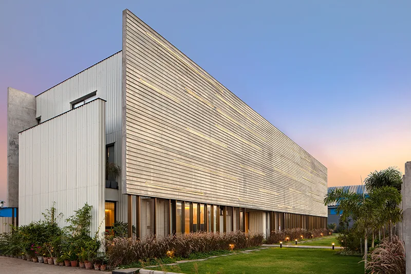 2021: the award winning office block at dusk