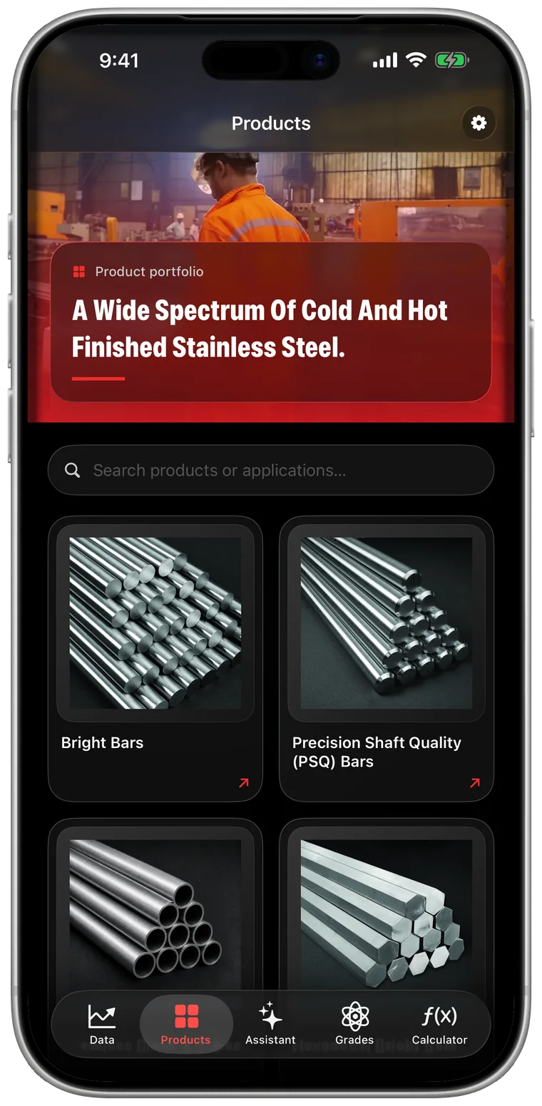 The product catalogue in the Laxcon app