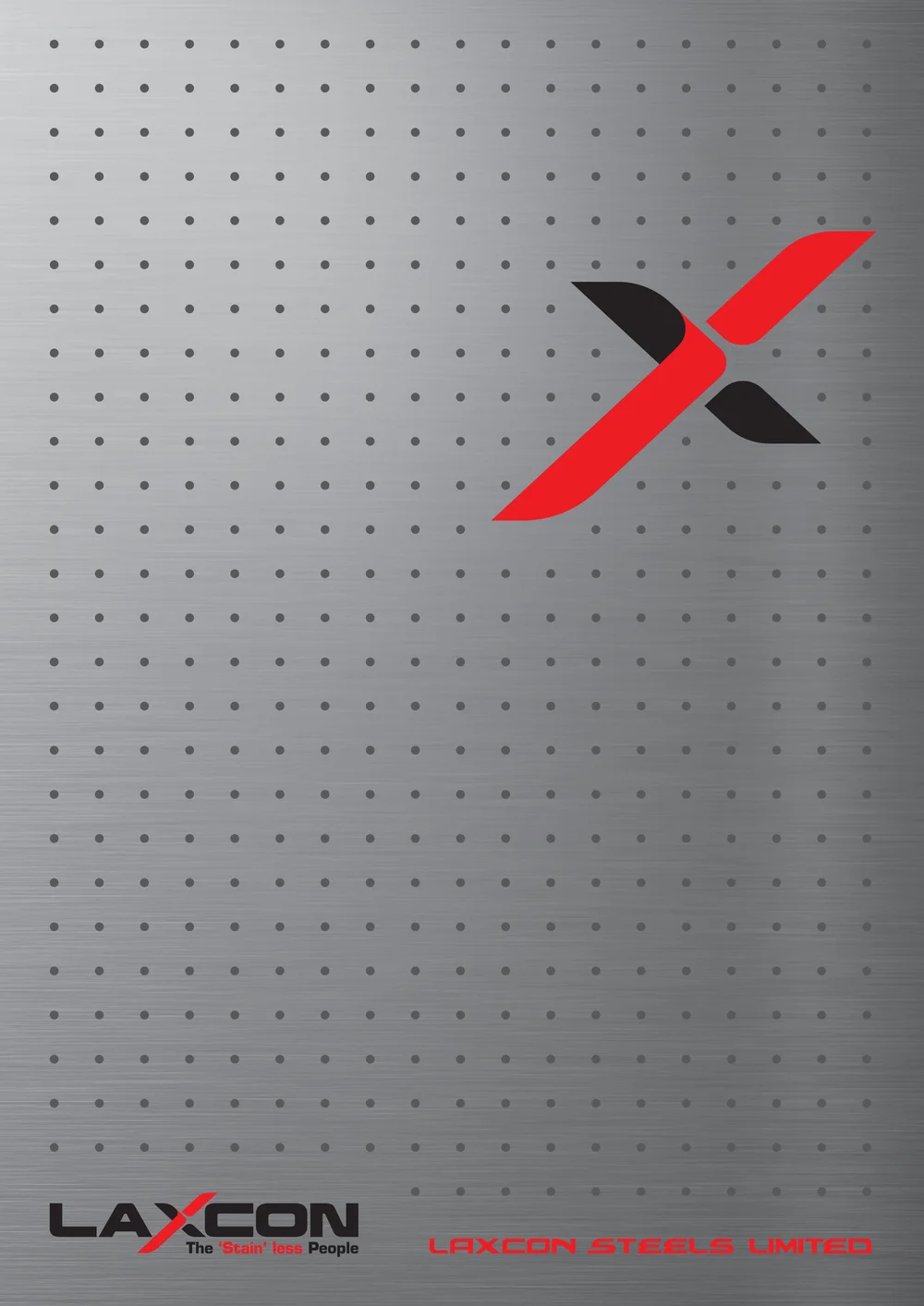 Front cover of the Laxcon Steels company brochure