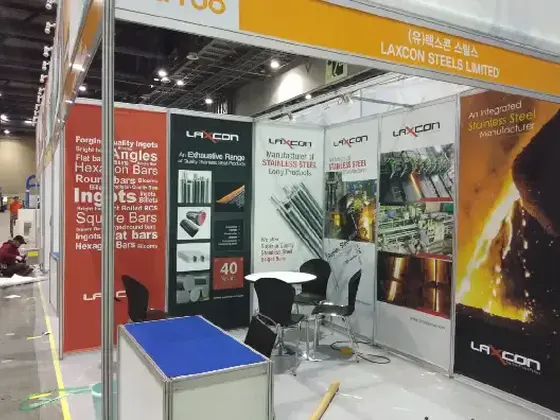 Laxcon Steels exhibition stand at Kintex Korea 2018