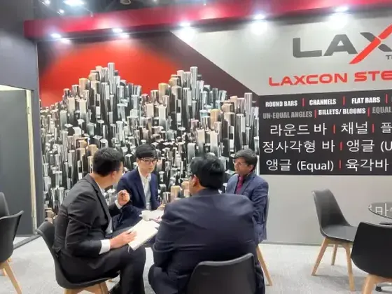 Laxcon Steels exhibition stand at Kintex Korea Metal Week 2024