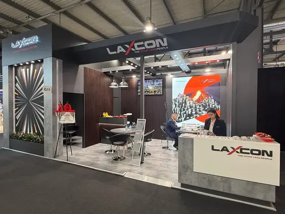 Laxcon Steels exhibition stand at Made in Steel 2025, Milan, Italy