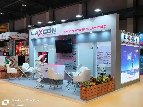 Laxcon Steels exhibition stand at MRAI Kolkata 2024