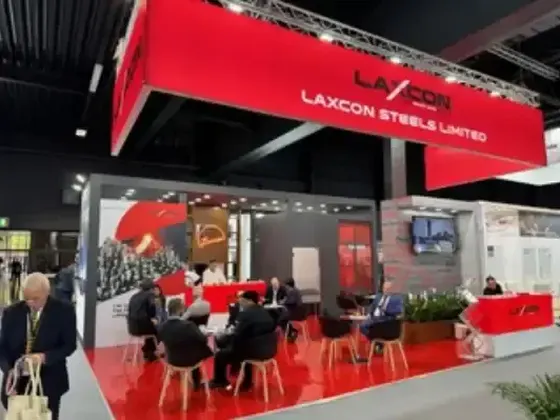 Laxcon Steels exhibition stand at Stainless Steel World 2023
