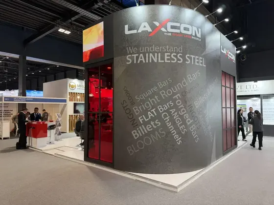 Laxcon Steels exhibition stand at Stainless Steel World Expo 2025