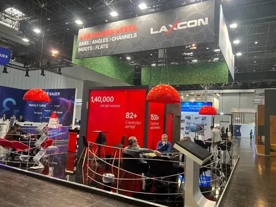 Laxcon Steels exhibition stand at Wire & Tube 2026, Düsseldorf, Germany