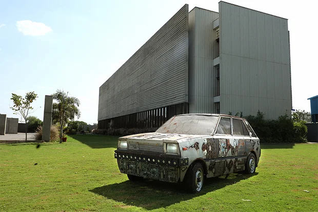Car clad in stainless steel
